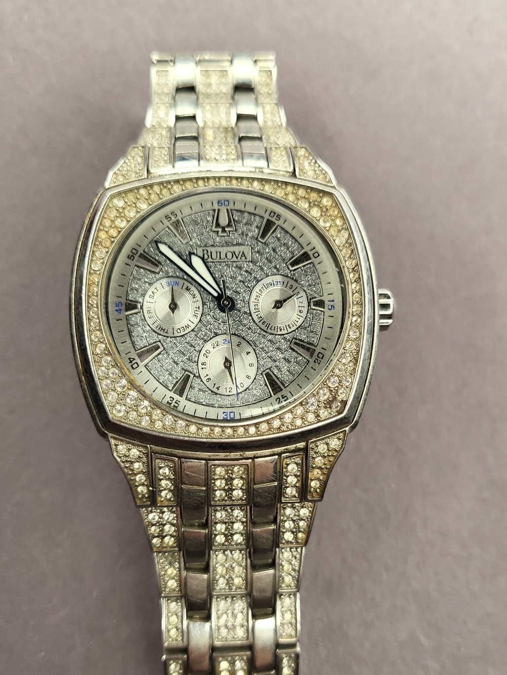 Bulova Silver-Tone Crystal Accent Watch